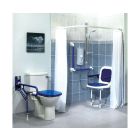 AKW Plain White Shower Curtain - Choice of Size (Note: 2x Curtains shown - 1x Supplied)