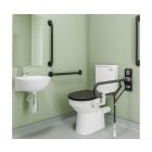 AKW Standard Close Coupled Doc M Pack 3 - Choice Grab Rail Finish - (Smooth Mid-Grey Shown)
