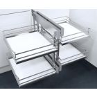 Vauth-Sagel VS COR Flex - Pull Out Corner Unit, Premea White Solid Base & Chrome Wire Baskets, for 900-1000 mm CAB - Unhanded