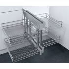 Vauth-Sagel VS COR Flex - Pull Out Corner Unit, Saphir Chrome Mesh Baskets, for 900-1000 mm CAB - Unhanded
