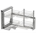Vauth-Sagel VS COR Fold - Swing Out Corner Storage, Classic Chrome Linear Wire Baskets, 800-1000 mm CAB - Left