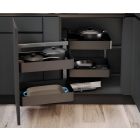 Vauth-Sagel VS COR Fold - Swing Out Corner Storage, Planero Lava Grey Baskets - Left Hand