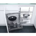 Vauth-Sagel VS COR Fold - Swing Out Corner Storage, Saphir Mesh Chrome Wire Baskets, 800-1000 mm CAB  - Left