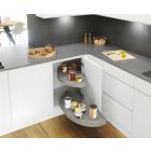 Vauth-Sagel VS Cornerstone Maxx Pull Out Shelving Unit, Grey Base, Silver Rails, 800-1000mm Cabinets - Left Hand