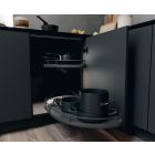 Vauth-Sagel VS Cornerstone Maxx Pull Out Shelving Unit, Premea Lava Grey Solid Base & Wire Shelves, 800-1000mm CAB - Left Hand