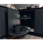 Vauth-Sagel VS Cornerstone Maxx Pull Out Shelving Unit, Premea Lava Grey Solid Base & Wire Shelves, 800-1000mm CAB - Right Hand