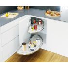 Vauth-Sagel VS Cornerstone Maxx Pull Out Shelving Unit, White Base with Polished Chrome Rails, 800-1000mm Cabinets - Right Hand
