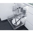 Vauth-Sagel VS SUB, 2x Pull Out Chrome Wire Mesh Storage Baskets, for 400-600 mm Hinged Door Cabinets 