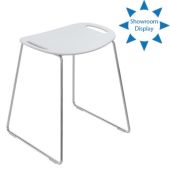HEWI Shower Stool w/ Chrome Legs & Signal White Seat 