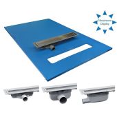 Maxxus Linear Former with Purusline Living Vinyl Plus – Stainless Steel Chess Design Grate | Multiple Sizes & Outlet Options