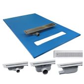 Maxxus Linear Former with Purusline Living Vinyl Plus – Stainless Steel Chess Design Grate | Multiple Sizes & Outlet Options