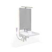 Granberg Motorised Washbasin Lift BASICLINE 433-10-20 - Incl. Mixer Tap with 190 mm Lever (TMV3 Approved) - White