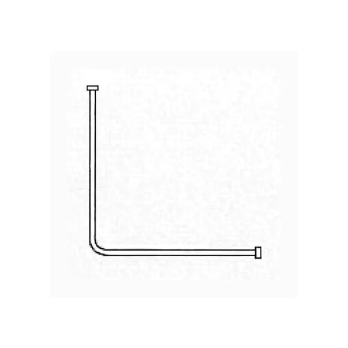 AKW White L Shaped 1000x1000mm Curtain Rail w/ Hooks & Gliders