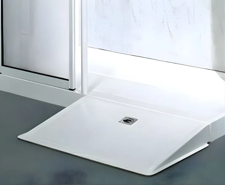 Removable ramp leading onto an AKW Sulby raised shower tray