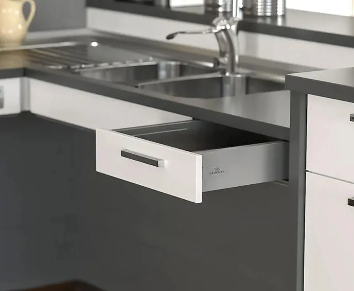 Granberg Baselift Corner 6303 moving worktop and integrated kitchen functions