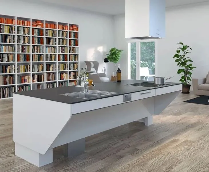 Open wheelchair access side of Granberg Centerlift 6490 kitchen island