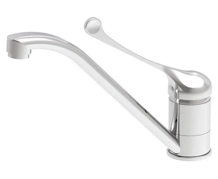 Accessible long-lever kitchen mixer tap