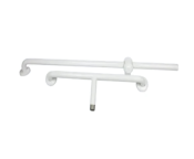AKW - 1110x300x300 Stand Alone T Shape SS Epoxy Grab Rail - White