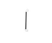 AKW - 450x32mm Straight Plastic Fluted Grab Rail - Mid-grey