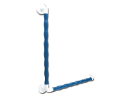 AKW 600x600mm 90° Angled Natural Grip Plastic Grab Rail - Blue