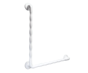 AKW 600x600mm 90° Angled Natural Grip Plastic Grab Rail - White