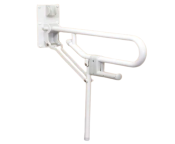 AKW 1800 Series - Hinged Fold-up DBL Hairpin Rail, TRH - Fixed Leg (32mm) White