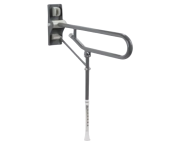 AKW 1800 Series - Fold Up Toilet Support Grab Rail, ADJ Leg - Mid Grey
