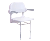 AKW 2000 Series Standard Fold-Up White Standard Shower Seat with Grey Arms