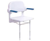 AKW 2000 Series White Standard Shower Seat with Blue Arms