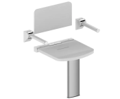 AKW Onyx Shower Seat w/ Back & Arms - White