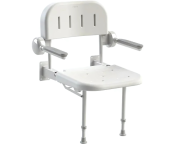 AKW 3000 Series Standard Shower Seat - White Seat & Grey Arms
