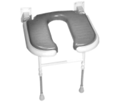 AKW 4000 Series Extra Wide Horseshoe Fold-Up Shower - Grey Padded Seat