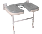 AKW 4000 Series Extra Wide Horseshoe Fold-Up Shower Seat - Grey Padded Seat