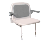 AKW 4000 Series Extra Wide Fold-Up Shower Seat with Back and Grey Arms