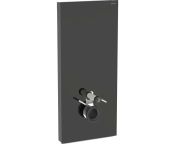 Geberit Monolith for Wall-hung WC, 114 cm, Front: Black Glass, Sides: Black Chrome ALU