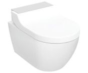 Geberit AquaClean Tuma Comfort WC Complete Solution, Wall-hung WC - Brushed Stainless Steel