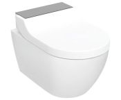 Geberit AquaClean Tuma Comfort WC Complete Solution, Wall-hung WC - Black Glass