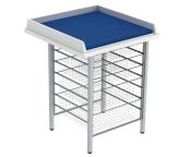 Granberg Changing Table 327, Fixed Height, Border Height 50mm - Mattress, 5x Baskets - 800x800mm