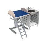 Granberg Height Adjustable Changing Table 332 - Combination 1, Washing Bench Right, Border 20 cm