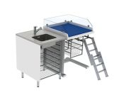 Granberg Height Adjustable Changing Table 333 - Combination 1, Washing Bench left, Border 20 cm