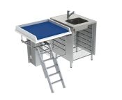 Granberg Height Adjustable Changing Table 335 - Combination 1, Washing Bench Right