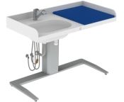 Granberg CARE 343, Height ADJ, Corian Changing Table, Bathtub Left, Mixer Tap & Mattress - 1400x700mm