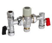 Inta Intamix Thermostatic Mixing Valve 15mm with Service Valves & Compression Top Connector