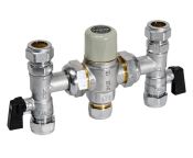 Inta Intamix Thermostatic Mixing Valve 22mm with Service Valves & Test Point