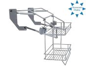 Vibo Pull Down Two Tier Wire Shelves - 500mm Width Wall Units