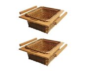 Hafele 2x Natural Wicker Basket Drawers, Beech Frames & Runners - for 500mm Width Cabinets