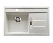 Granberg Granite Kitchen Sink ESG-4001BL – 780 × 500 × 120 mm, Left, Right Hand Drainer - White Quartz Composite