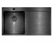 Granberg Stainless Steel Kitchen Sink EST-3401BL – 780 × 500 × 120 mm - Left w/ Right Drainer - PVD Black