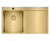 Granberg Stainless Steel Kitchen Sink EST-3401BL – 780 × 500 × 120 mm - Left w/ Right Drainer - PVD Gold