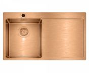 Granberg Stainless Steel Kitchen Sink EST-3401BL – 780 × 500 × 120 mm - Left w/ Right Drainer - PVD Copper